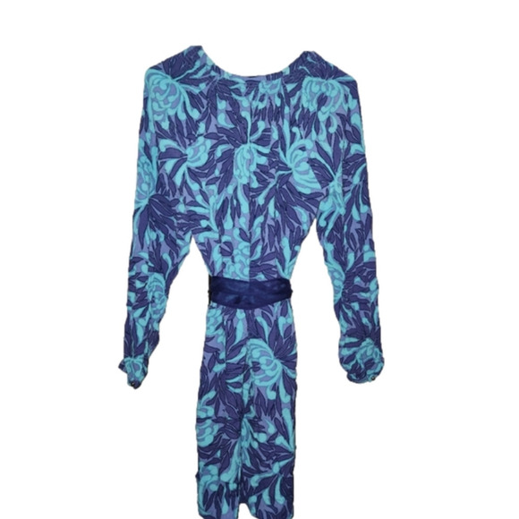 Banana Republic Rayon Lavender/Teal/Bluish Purple Dress Size 8 Easter - Picture 10 of 14